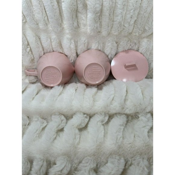 Mar-crest Melmac Melamine Atomic Pink Sugar Bowl and Creamer Pitcher Retro Vtg - Picture 11 of 13